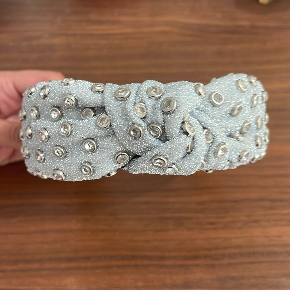 Silver embellished Lele Sadoughi headband